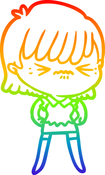 gökkuşağı gradyan çizimi bir insan tarafından çizilmiş bir çizgi film kızı