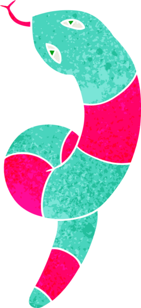 Bir insan tarafından çizilmiş uzun bir yılanın serbest çizimi.