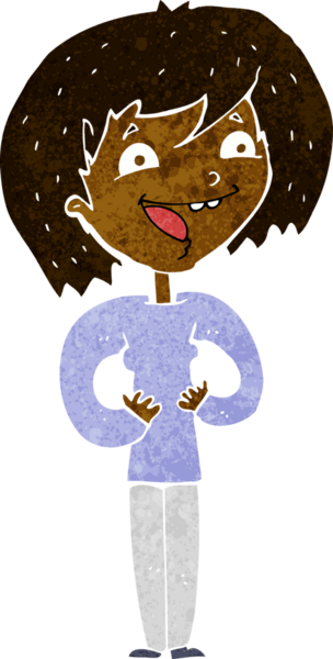 Bir insan tarafından çizilmiş heyecanlı bir karikatür.