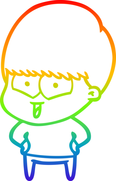 gökkuşağı gradyan çizgi çizimi bir insan tarafından çizilmiş mutlu bir çocuk