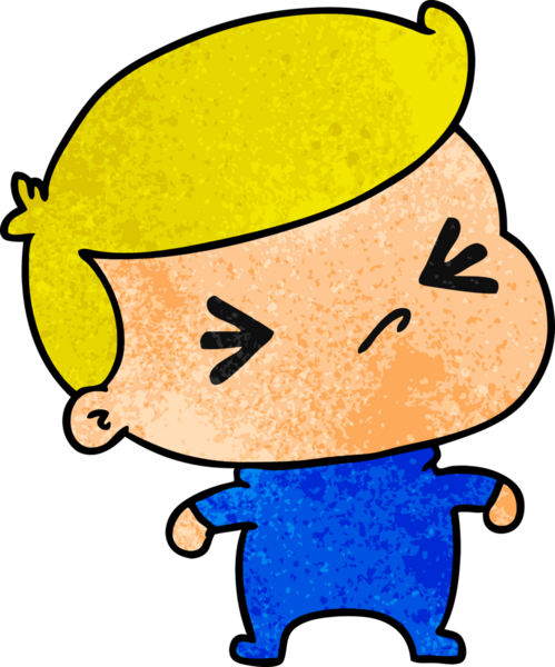 Bir kawaii 'nin insan tarafından çizilmiş sevimli bir haç bebeğinin desenli çizimi