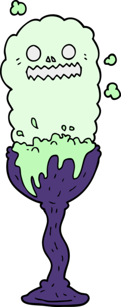 Bir insan tarafından çizilmiş tuhaf cadılar bayramı iksiri kabı.