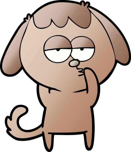 Bir insan tarafından çizilmiş yorgun bir köpek.