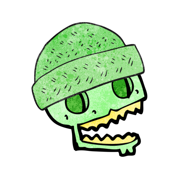 Bir insan tarafından çizilmiş el yapımı bir kafatası.