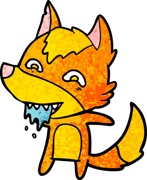 Bir insan tarafından çizilmiş tilki çizgi film karakteri