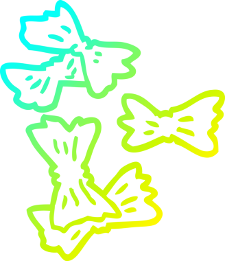 Bir insanın çizdiği buğday makarnasının soğuk gradyan çizgisi.