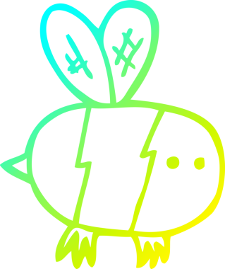 Bir insan tarafından çizilmiş karikatür arısı çizimi