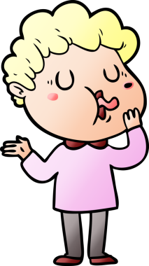 Bir insan tarafından çizilmiş çizgi film şarkıcısı.