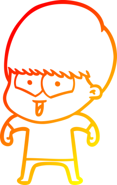 Bir insan tarafından çizilen mutlu bir çocuğun sıcak çizgi çizimi.