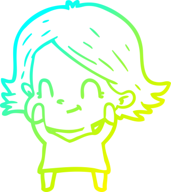 Bir insan tarafından çizilmiş soğuk gradyan çizgi çizimi.