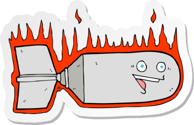 Bir insan tarafından çizilmiş, düşen bir karikatür etiketi.