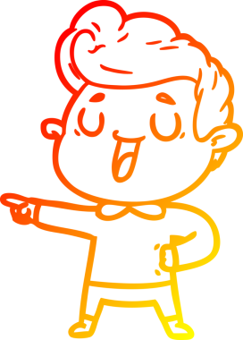 Bir insan tarafından çizilmiş mutlu bir çizgi film karakteri çizimi.