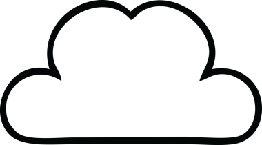 Bir insan tarafından çizilmiş beyaz bir bulutun çizgi çizimi