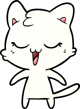 Bir insan tarafından çizilmiş çizgi film kedisi.