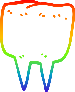 Bir insan tarafından çizilen çizgi film dişinin gradyan çizimi.