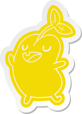 Çizgi film çıkartması kawaii bir insan tarafından çizilmiş tatlı filizlenen fasulye.