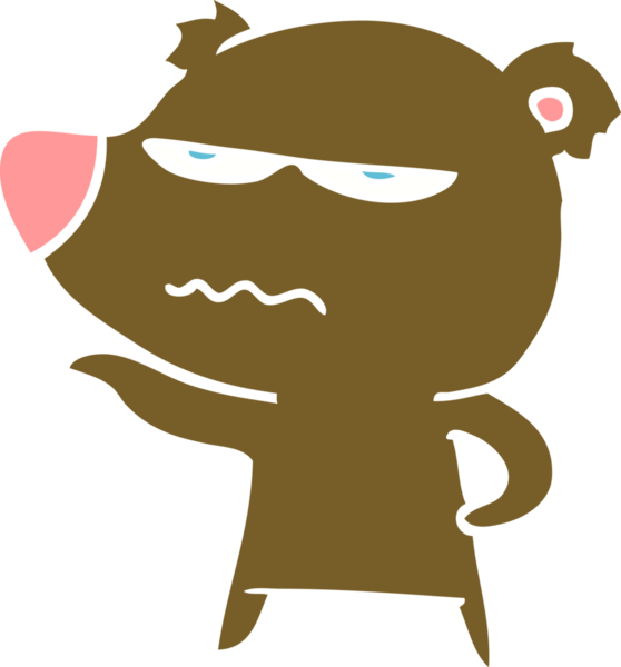 kızgın ayı düz renkli çizgi film bir insan tarafından çizildi.