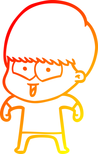 Bir insan tarafından çizilen mutlu bir çocuğun sıcak çizgi çizimi.