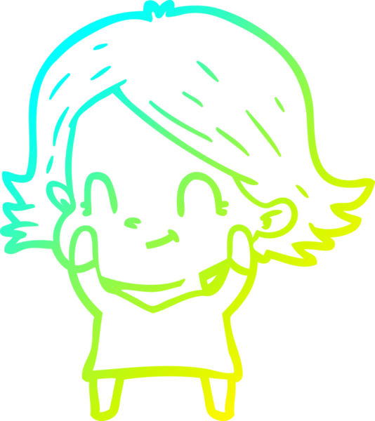 Bir insan tarafından çizilmiş soğuk gradyan çizgi çizimi.