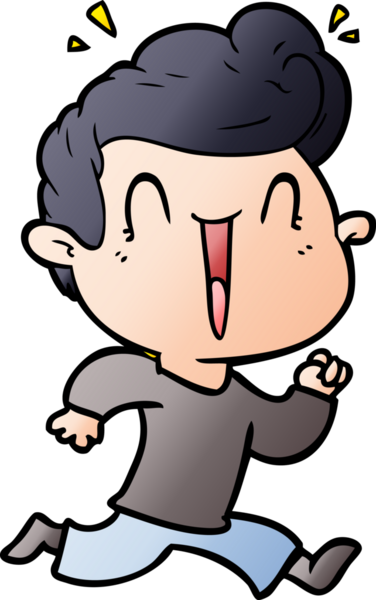 Bir insan tarafından çizilmiş heyecanlı bir çizgi film.