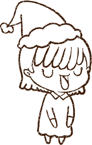 Bir insan tarafından çizilen Noel Kadını Kömür Çizimi