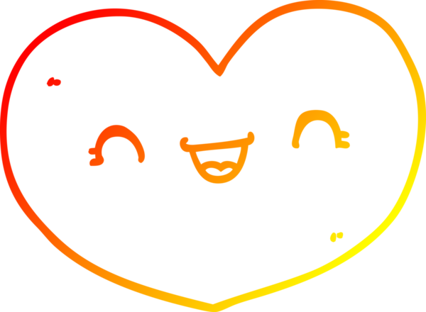 Bir insan tarafından çizilmiş bir aşk kalbinin sıcak çizgi çizimi.