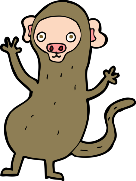 Bir insan tarafından çizilmiş çizgi maymun.