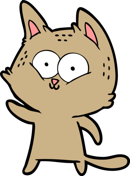 Bir insan tarafından çizilen çizgi film kedisi.