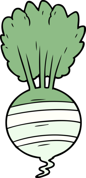 Bir insan tarafından çizilmiş karikatür kökü sebzesi