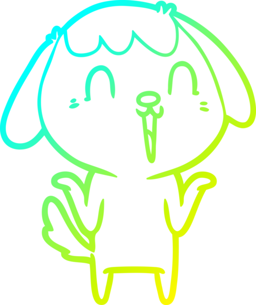 Bir insan tarafından çizilen çizgi film köpeğinin soğuk gradyan çizgisi.