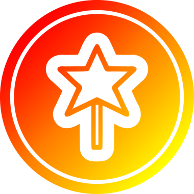 bir insan tarafından çizilmiş sıcak eğimli sihirli dairesel simge