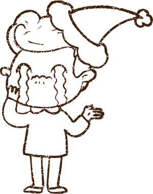 Bir insan tarafından çizilmiş Noel Adamı Kömürü