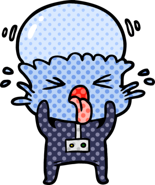 Bir insan tarafından çizilmiş garip bir uzaylı çizgi filmi.