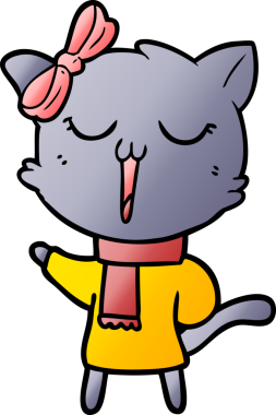 Bir insan tarafından çizilmiş çizgi film kedisi.