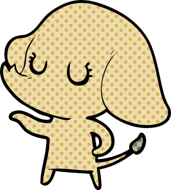 Bir insan tarafından çizilmiş şirin bir fil.