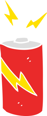 Bir insan tarafından çizilmiş pilin düz renk çizimi