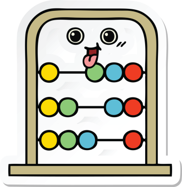 Bir insan tarafından çizilmiş şirin bir abaküs karikatürü çıkartması.