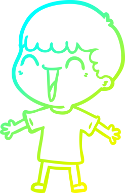 Bir insan tarafından çizilmiş mutlu bir adamın soğuk çizgi çizimi.