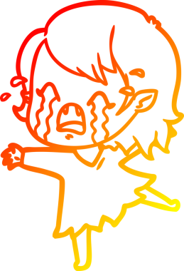 Bir insan tarafından çizilmiş ağlayan vampir kız çizgi filmi.