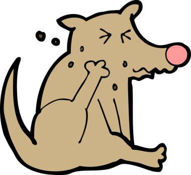 Bir insan tarafından çizilmiş çizgi köpek çizimi.