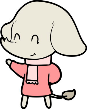 Bir insan tarafından çizilmiş şirin bir fil.