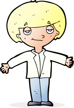 Bir insan tarafından çizilmiş kendini beğenmiş bir çocuk.