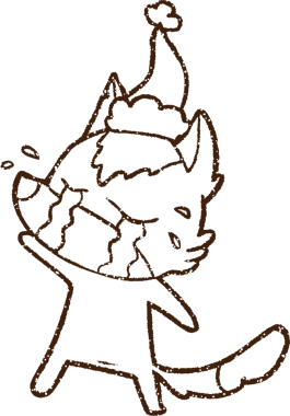 Bir insan tarafından çizilmiş Noel Köpeği Kömürü