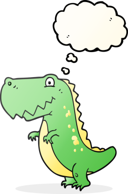 Bir insan tarafından çizilmiş serbest çizim baloncuk karikatür dinozor.