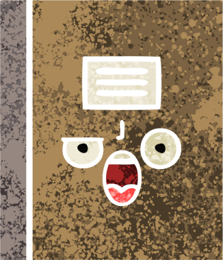 Bir insan tarafından çizilmiş bir defterin retro çizim stili karikatürü