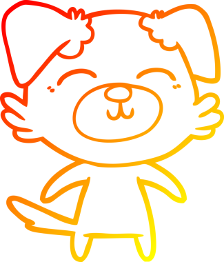 Bir insan tarafından çizilmiş çizgi film köpeğinin sıcak çizgi çizimi