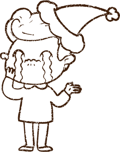 Bir insan tarafından çizilmiş Noel Adamı Kömürü