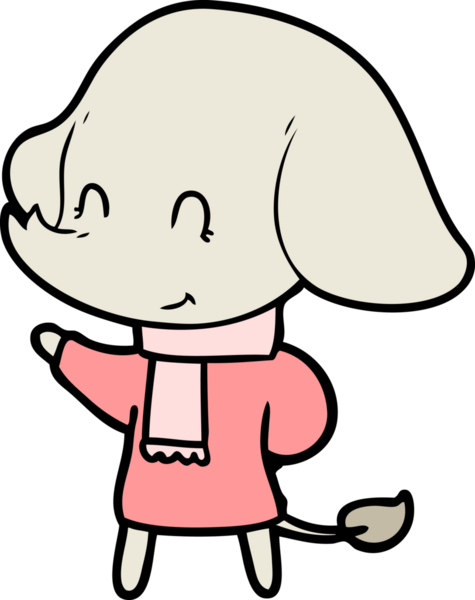 Bir insan tarafından çizilmiş şirin bir fil.