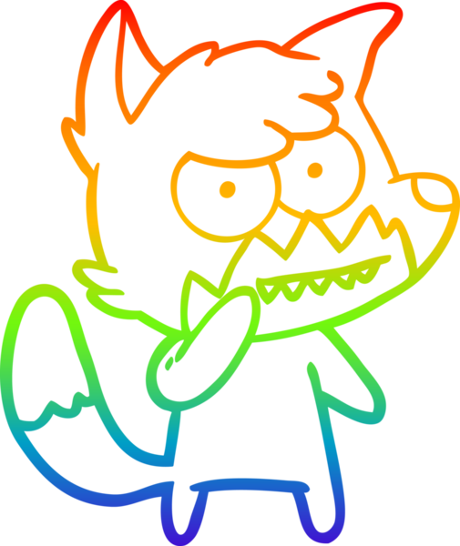 Bir insan tarafından çizilmiş sırıtan tilki çizgi çizimi.