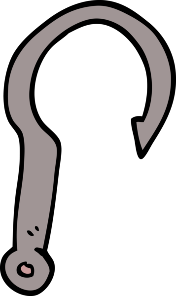 Bir insan tarafından çizilmiş karalama balık kancası.